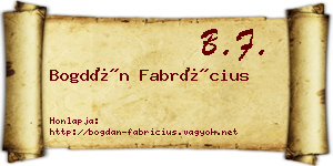 Bogdán Fabrícius névjegykártya