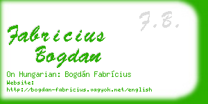 fabricius bogdan business card
